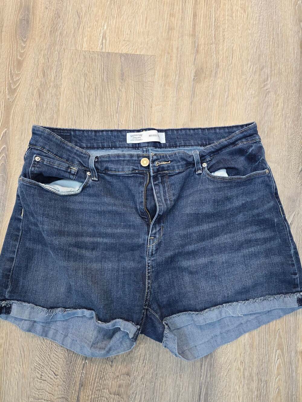 Signature by Levi Strauss & Co. Women's High Rise Denim Cut-Off Shorts